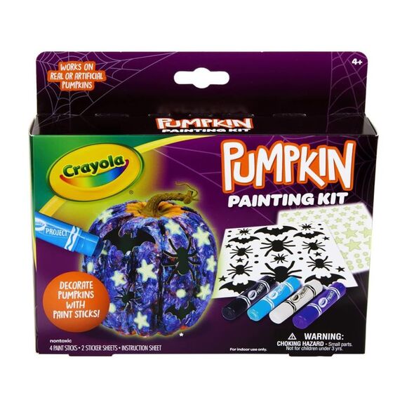 Crayola Pumpkin Painting Kit with Paint Sticks and Stickers No Carve Kids Craft - Picture 1 of 7